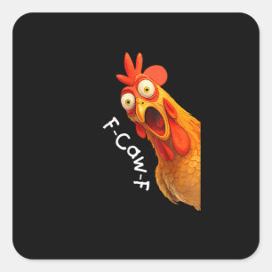Grappige F-Caw-F Kip F-Caw-F Kip Creatieve Cas Vierkante Sticker