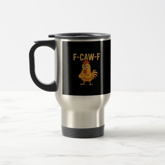 Grappige F-Caw-F Kip F-Caw-F Kip Haan Meme Reisbeker (Links)