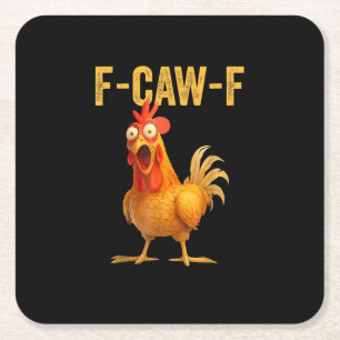 Grappige F-Caw-F Kip F-Caw-F Kip Minimaal Schoon Kartonnen Onderzetters