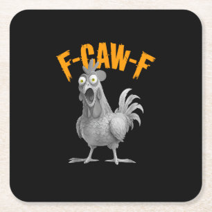 Grappige F-Caw-F Kip F-Caw-F Kip Retro Klassieker Kartonnen Onderzetters