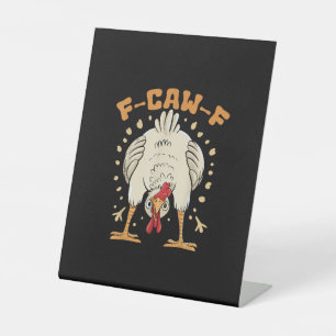 Grappige F-Caw-F Kip F-Caw-F Kip Vintage Druiven Reclamebord Met Voetstuk