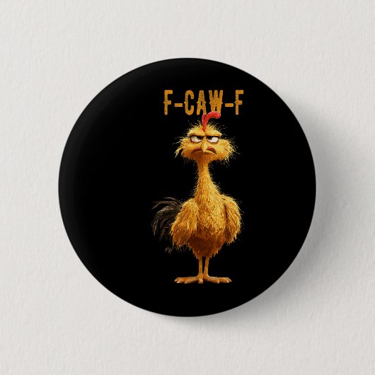 Grappige F-caw-f kip, gezichtskip Ronde Button 5,7 Cm (Voorkant)