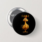 Grappige F-caw-f kip, gezichtskip Ronde Button 5,7 Cm (Voorkant /achterkant)