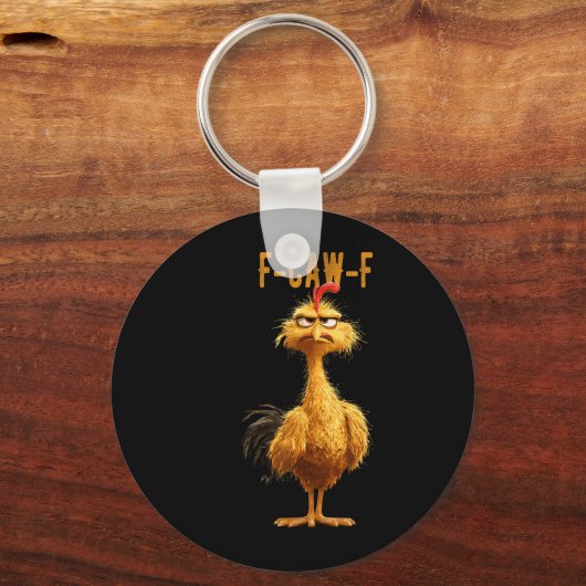 Grappige F-caw-f kip, gezichtskip Sleutelhanger (Voorkant)