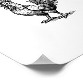 Grappige F-Caw-F Kip Grafisch Sarcastische Vogel Poster (Hoek)