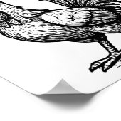 Grappige F-caw-f Kip Grafisch Sarcastische Vogel Poster (Hoek)