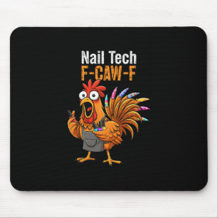 Grappige F-caw-f Kip Nagel Tech Thanksgiving Turke Muismat