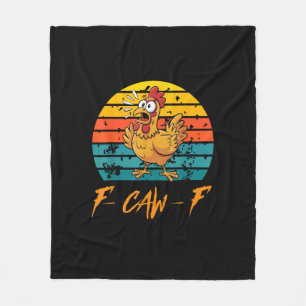 Grappige F-Caw-F Kip Overhemden Zonsondergang Vint Fleece Deken