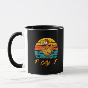 Grappige F-Caw-F Kip Shirts Zonsondergang Vintage Mok