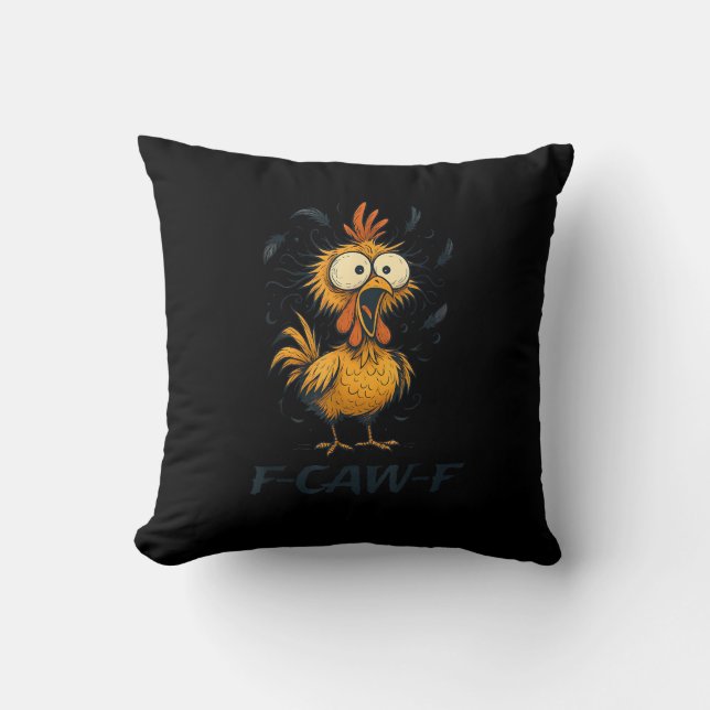 Grappige F-Caw-F Kip Vogel F-Caw-F Grafisch Minima Kussen (Voorkant)
