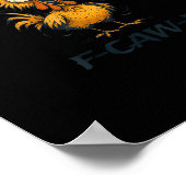 Grappige F-Caw-F Kip Vogel F-Caw-F Grafisch Minima Poster (Hoek)