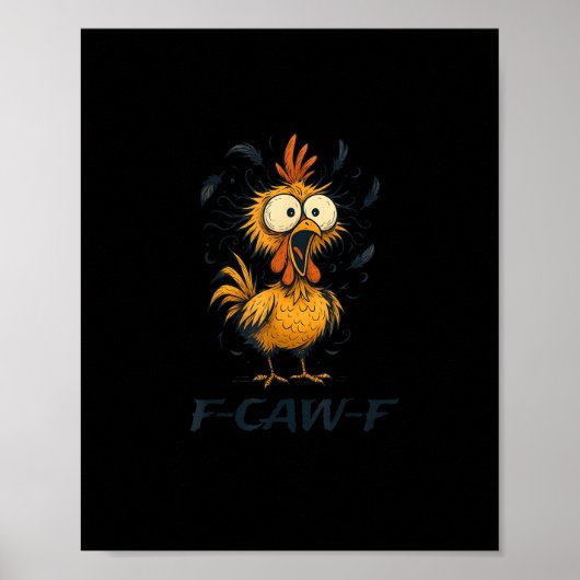 Grappige F-Caw-F Kip Vogel F-Caw-F Grafisch Minima Poster (Voorkant)