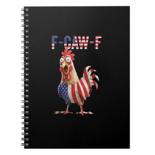 Grappige F-Caw-F Kip VS Vlag F-Caw-F Amerikaanse C Notitieboek