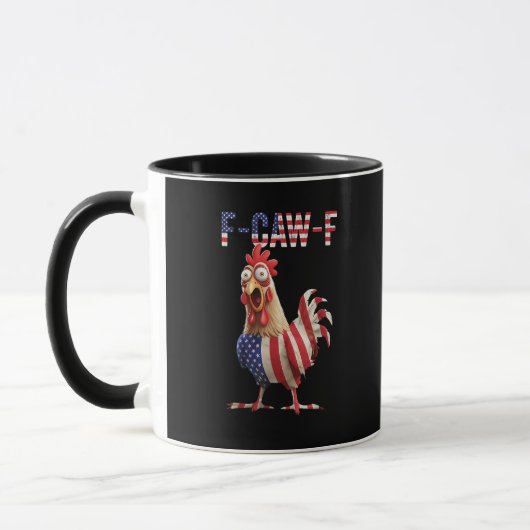 Grappige F-Caw-F Kip VS Vlag F-Caw-F Amerikaanse K Mok (Links)