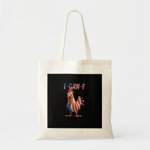 Grappige F-Caw-F Kip VS Vlag F-Caw-F Amerikaanse K Tote Bag