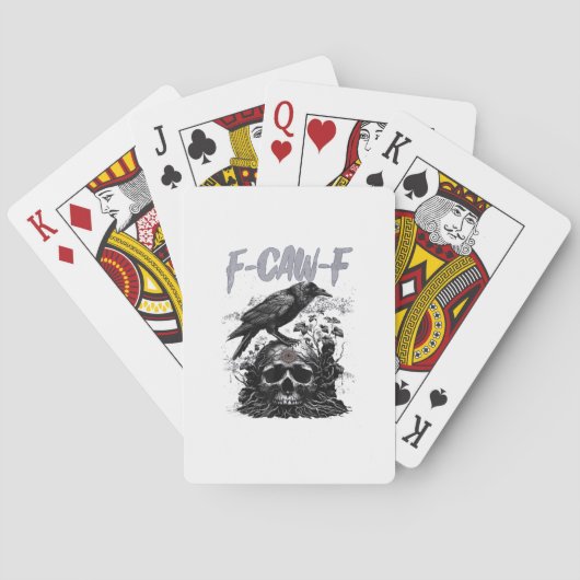 Grappige F-Caw-F Kraai Grappige Halloween Retro Kl Pokerkaarten (Achterkant)