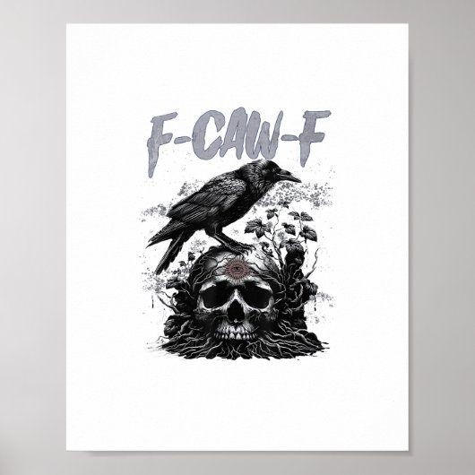 Grappige F-Caw-F Kraai Grappige Halloween Retro Kl Poster (Voorkant)