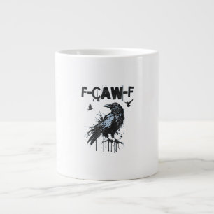 Grappige F-Caw-F Kraai Grunge Humor Grafisch Grote Koffiekop