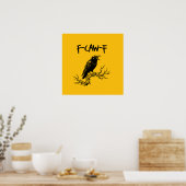 Grappige F-Caw-F Kraai Raven Woordgrap Poster (Keuken)