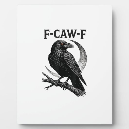 Grappige F-Caw-F Kraai Retro Grafisch Fotoplaat (Voorkant)