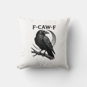 Grappige F-Caw-F Kraai Retro Grafisch Kussen