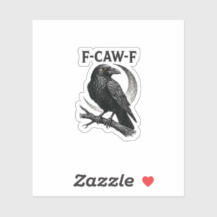 Grappige F-Caw-F Kraai Retro Grafisch Sticker