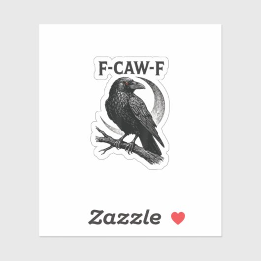 Grappige F-Caw-F Kraai Retro Grafisch Sticker (Vel)