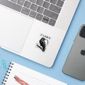 Grappige F-Caw-F Kraai Retro Grafisch Sticker (Laptop met iPhone)