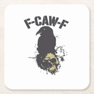 Grappige F-Caw-F Kraai Vintage Humor Essentiële Cr Kartonnen Onderzetters