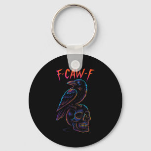 Grappige F Caw F Raaf Schedel Gotische Grafische H Sleutelhanger
