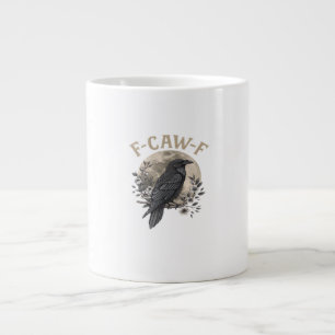 Grappige F Caw F Raaf Vogel Zegt Grafische Stijl Grote Koffiekop