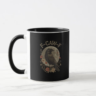 Grappige F-Caw-F Raven Vogel Zegt Grafisch F-Caw-F Mok