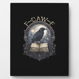 Grappige F-Caw-F Raven Vogel Zegt Grafische Retro Fotoplaat