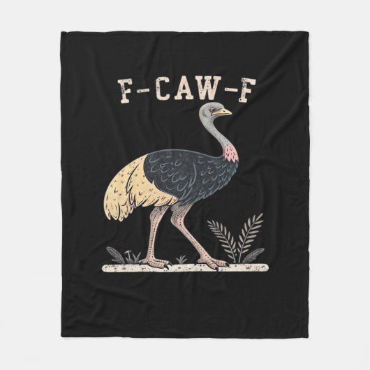Grappige F-Caw-F Struisvogel F-Caw-F Haan Vogel Kr Fleece Deken (Voorkant)