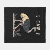 Grappige F-Caw-F Struisvogel F-Caw-F Haan Vogel Kr Fleece Deken (Voorkant (Horizontaal))
