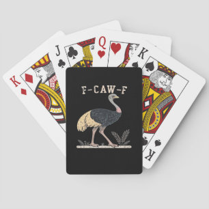 Grappige F-Caw-F Struisvogel F-Caw-F Haan Vogel Kr Pokerkaarten