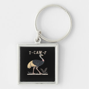 Grappige F-Caw-F Struisvogel F-Caw-F Haan Vogel Kr Sleutelhanger