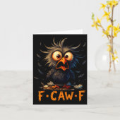 Grappige F-caw-f Zwarte Kraai Fcawf Humor Quote Vo Kaart (Gele Bloem)