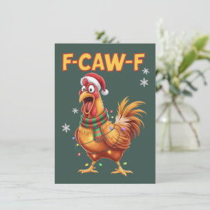 Grappige F Kauw F Kip Kerst Schreeuwende Haan  Feestdagenkaart