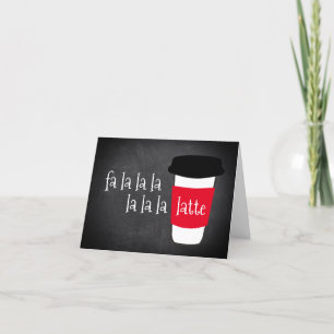 Grappige Fa la la la la latte vakantie QR code kof Bedankkaart