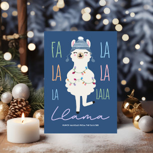 Grappige Fa La La Llama Fleece Navidad Kerstmis Feestdagenkaart