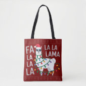 Grappige Fa La La Llama Kerstverlichting Horrorswe Tote Bag (Voorkant)