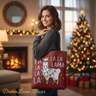 Grappige Fa La La Llama Kerstverlichting Horrorswe Tote Bag