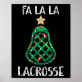 Grappige Fa La Lacrosse Speler Lax Christmas Poster (Voorkant)