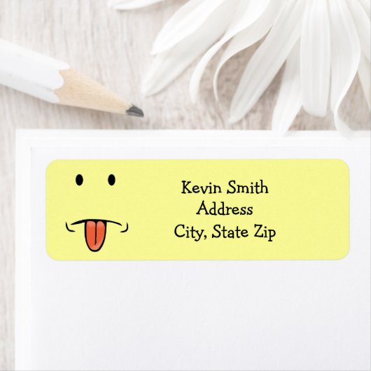Grappige Face Return-adreslabels Etiket (Insitu)