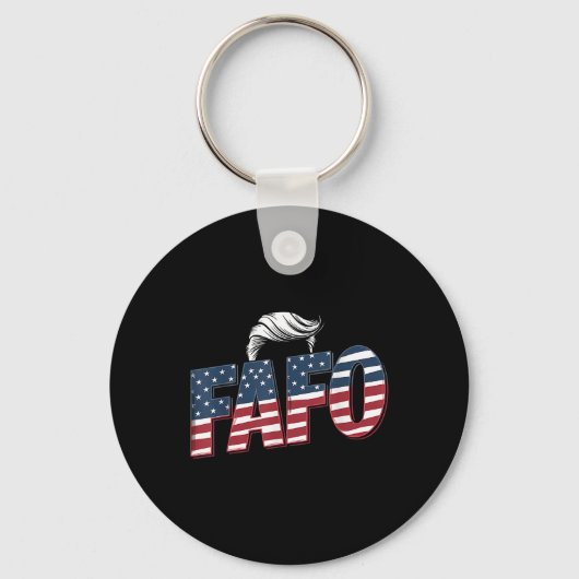 Grappige Fafo Trump Foto _2 Sleutelhanger (Voorkant)