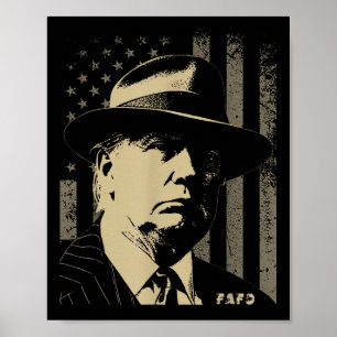 Grappige Fafo Trump Foto VS Vlag Retro Benauwd Poster