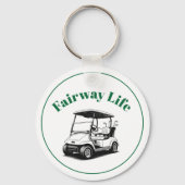Grappige Fairway Life Golfkarretjes Sleutels Sleutelhanger (Achterkant)