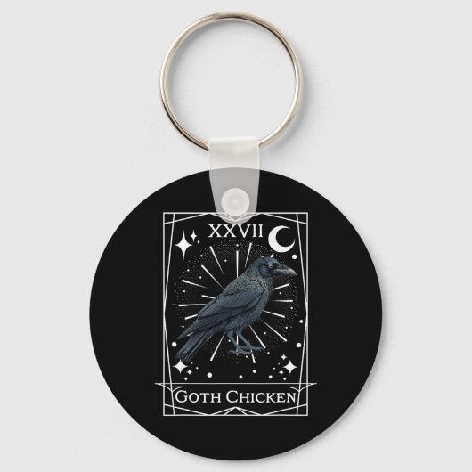Grappige Fairycore Tarot Gothic Witchcraft De Kip Sleutelhanger (Voorkant)