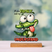 Grappige Familie alligator woord art Acryl Bord (Neutraal)